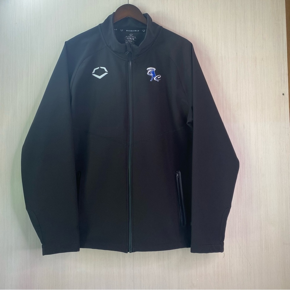 EvoShield Pro Team Baseball Stadium Jacket Full Zip Insulated Fleece Black Large